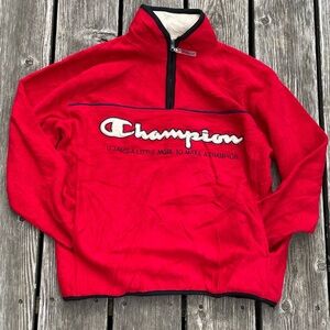 90’s “It takes a little more to make a champion” Red zip-up fleece made in USA
